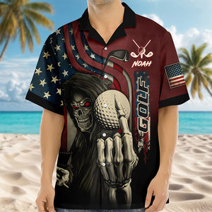 Personalized Shut Up And Swing With American Flag Hawaiian Shirt For Golf Lover CH07 910054