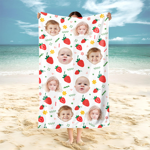 Custom Photo Fruits Beach Towel With Name, Vacation Gift CH07 895820