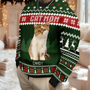 Custom Photo Cat Dad Cat Mom Ugly Sweater HA75 892896