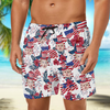 Custom Photo US Flag With Hawaii Pattern Man Beach Shorts, Father's Day Gift, For Dad HO82 894054