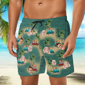Custom Cute Face Island Vacation Summer Vibe Beach Short LM32 893527
