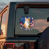 Custom Photo Dog Cat With American Flag Car Window Decal Sticker HA75 920370