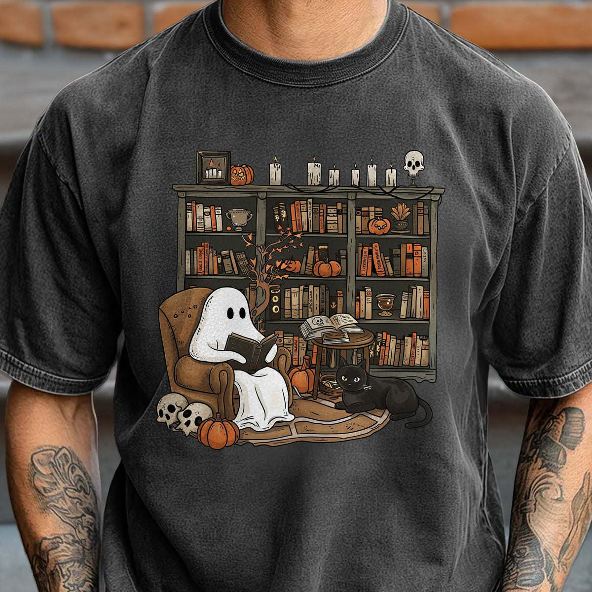Retro Ghost Reading Book Comfort Shirt, Halloween Librarian Teacher Gift LM32 669569