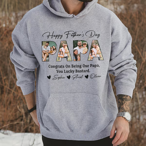 Custom Photo Congrats On Being My Dad, You Lucky Bastard Bright Shirt CH07 895834