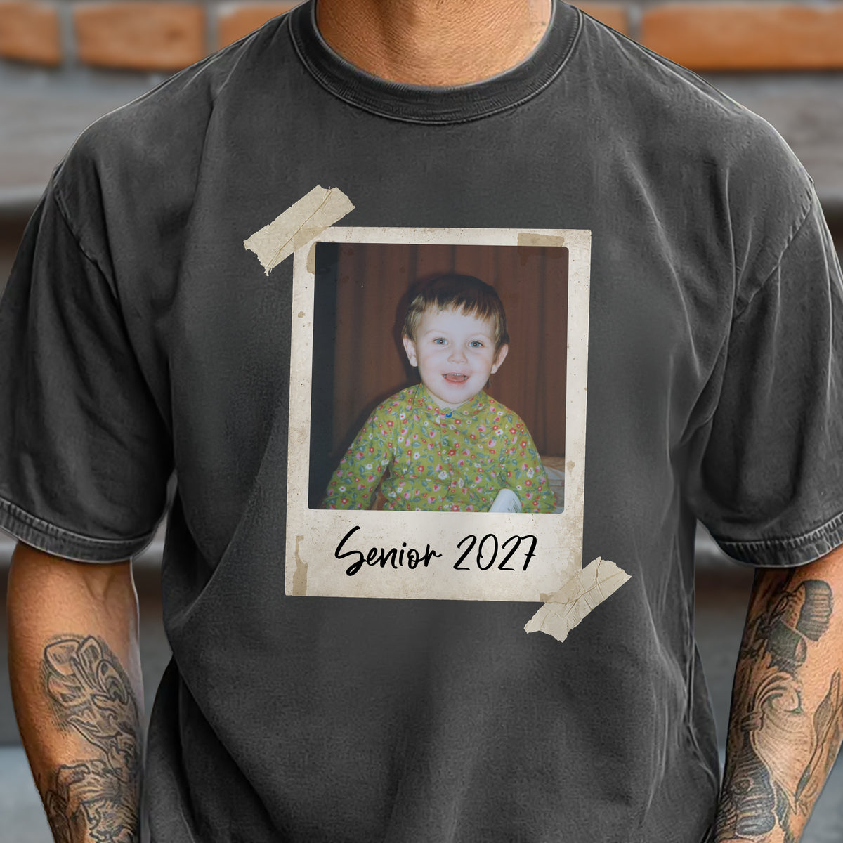 Custom Senior 2027 Photo Comfort Shirt Vintage Polaroid TH10 170559