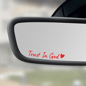 Trust In God Rearview Mirror Car Sticker, Inspirational Sticker, Religious, Christian Car Decal LM32 897455