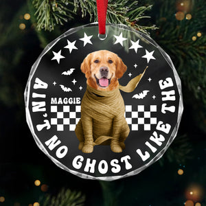Custom Dog Photo Ain't No Ghost Like The My Dog Glass Ornament LM32 895701
