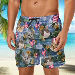 Custom Photo My American Spirit Beach Short - Gift For Family Members, Pet Owners, Pet Lovers LM32 893647