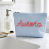 Personalized Name Seersucker Makeup Bag - Gift For Mom, Girlfriend, Women, Summer Gift HO82 902064