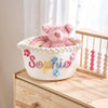 Personalized Woven Basket – Custom Name Storage Basket for Baby Toys, Nursery Organizer or Pet Toy Bin, Handmade Gift HO82 903016