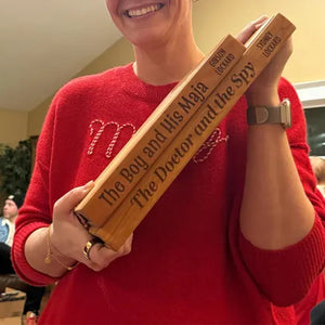 Personalized Name & Funny Book Title Gift Wooden Book-Shaped Cutting Board LM32 897753