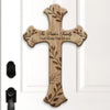 Custom Family Name God Bless America Christian Wooden Door Sign LM32 899961