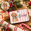 Custom Cute Dog Photo Watercolor Christmas Ceramic Rectangle Ornament CH07 181218