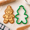 Personalized Name Gingerbread Family Cookie Stamp, Holiday Baker Gift HO82 904122