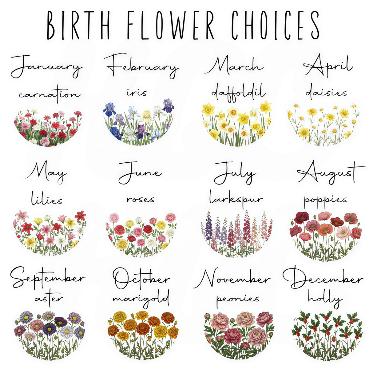 Personalized Watercolor Birth Month Flower Ring Trinket Dish Mother's Day, Birthday, Wedding Bridesmaid Gift HA75 921086