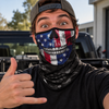 Patriotic American Flag Neck Gaiter Mask, Cameo, Thin Line Graphic Face Cover LM32 670399