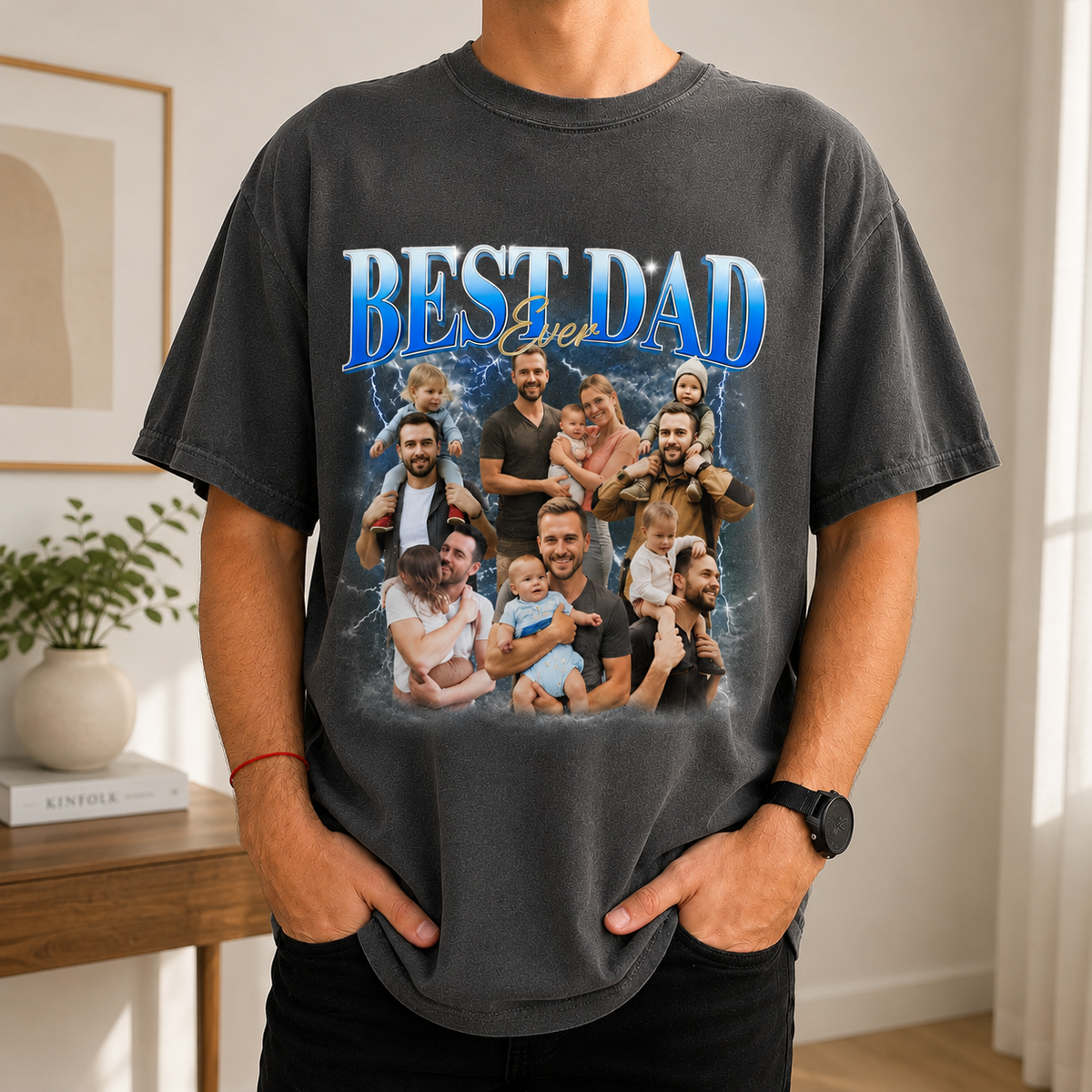 Custom Dad And Kids Photo Best Dad Ever Retro Comfort Shirt, Gift For Dad, Grandpa, Father's Day HO82 902536