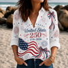 Patriotic 250th Anniversary United State Blouse Shirt, Eagle Flag Fireworks 4th Of July Top CH07 911894