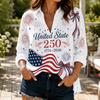 Patriotic 250th Anniversary United State Blouse Shirt, Eagle Flag Fireworks 4th Of July Top CH07 911894