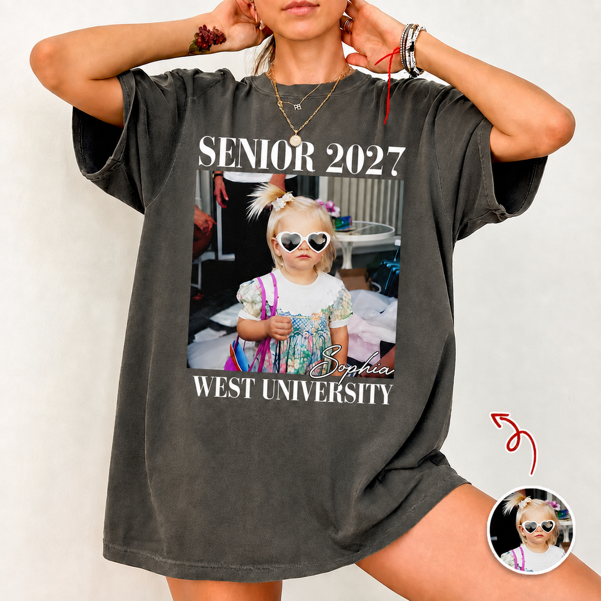 Custom Photo And School Name Senior 2027 Comfort Shirt TH10 170649