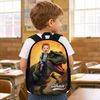 Custom Kid Photo Little Boy Riding Dinosaur Personalized Backpack HA75 921680