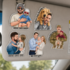 Personalized Portrait From Photo Dad And Kids Acrylic Car Visor Clip Fathers Day Gift CH07 911498