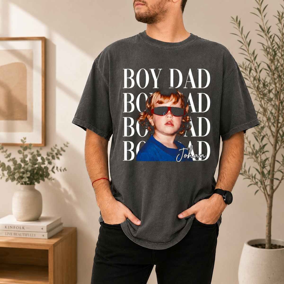 Personalized Vintage Photo Girl Dad Boy Dad Comfort Shirt CH07 911494