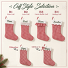 Personalized Embroidered Name Christmas Stocking Plaid & Stripe Holiday Stocking with Optional Bow CH07 180814