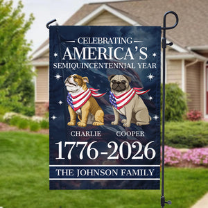 Custom Dog Celebrating America's Semiquincentennial Year Garden Flag LM32 895173
