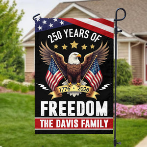 Custom Family Name 250 Years America Freedom With Eagles Garden Flag LM32 895209