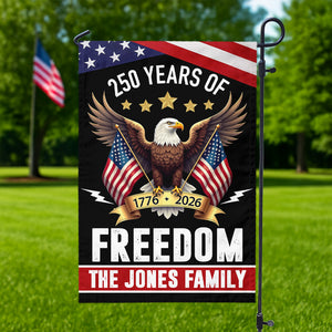Custom Family Name 250 Years America Freedom With Eagles Garden Flag LM32 895209