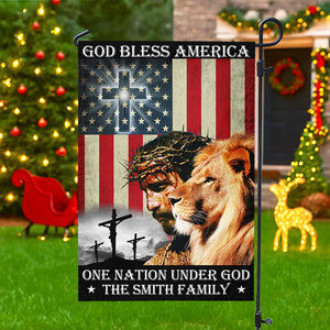 Custom Name God Bless American - One Nation Under God Garden Flag LM32 897223