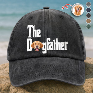 Custom Photo Dog Dad Dog Mother Washed Denim Baseball Cap Gift for Dog Lovers TH10 894281
