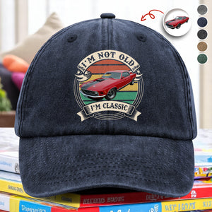 This Is How I Roll - Custom Car Photo Route 66 Vintage Washed Denim Baseball Cap CH07 896426