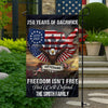Custom Family Name 250 Years of Sacrifice - United States Veterans Garden Flag HO82 901596
