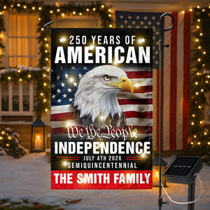 Custom Family Name America 250th Anniversary We The People Eagle LED Garden Flag CH07 899076