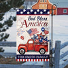 Custom Name God Bless America Patriotic Red Truck Garden Flag LM32 897195