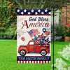 Custom Name God Bless America Patriotic Red Truck Garden Flag LM32 897195