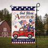 Custom Name God Bless America Patriotic Red Truck Garden Flag LM32 897195
