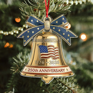 USA 250th Anniversary Bell Acrylic Ornament American Independence Christmas Gift CH07 899212