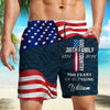 Custom Family Name Patriotic American, 250 Years of Blessing God Beach Short HO82 901906