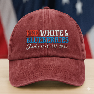 Red, White & Blueberries Charlie Kirk Embroidered Baseball Cap LM32 65747