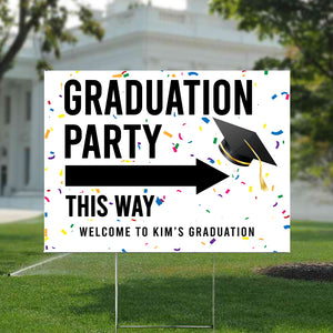 Graduaton Party This Way Yard Sign TH10 892415