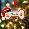 Personalized Custom Name Dog Bone With Santa Hat Acrylic Ornament TH10 896635