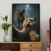Custom Cat Photo Living That Dino Danger Life Classical Style Poster Gift For Cat Lovers HO82 894842