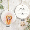 Custom Dog Photo Watercolor I Love You - 2 Sided Memorial Ceramic Ornament LM32 895605