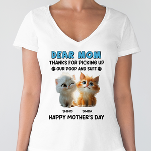 Dad, Mom Thanks For Picking Up Our Poop And Stuff Personalized Bright Shirt Cat Lover Gifts CH07 895246