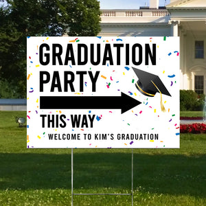 Graduaton Party This Way Yard Sign TH10 892415