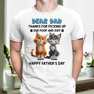 Dad, Mom Thanks For Picking Up Our Poop And Stuff Personalized Bright Shirt Cat Lover Gifts CH07 895246
