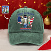 Custom Photo Hooked On Freedom America 250 Washed Denim Baseball Cap For Fishing Lovers HA75 897970